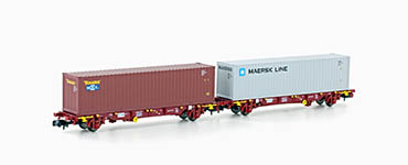 095-MF33371 - N - 2er Set Containerwagen Lgnss B-Cargo/IFB, Ep.VI